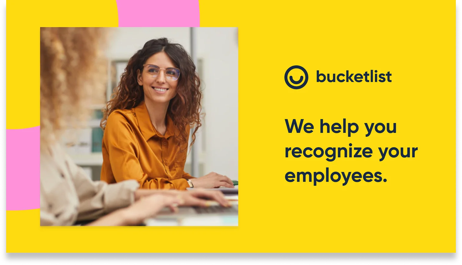 Yellow Bucketlist campaign template: We help you recognize your employees