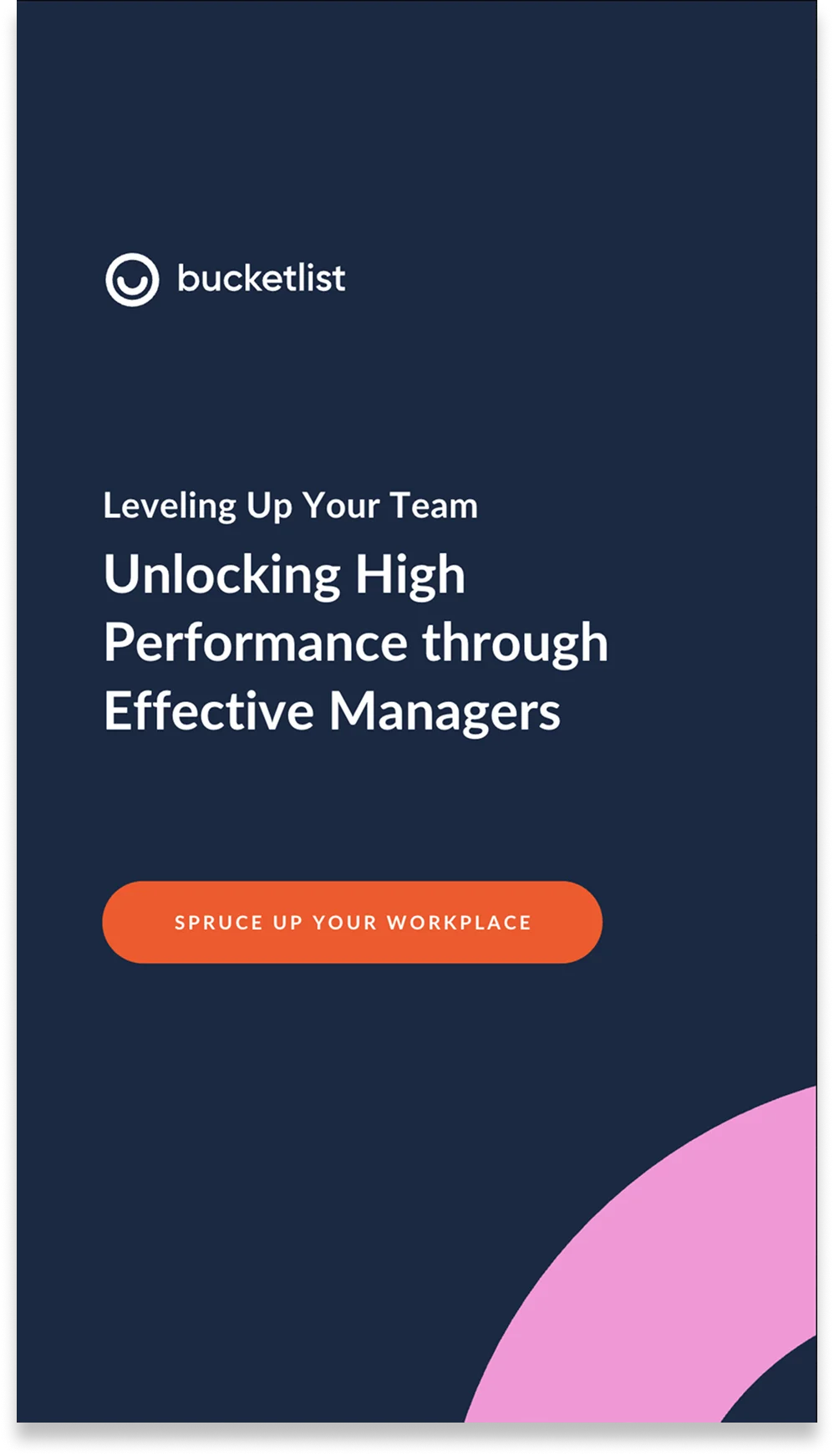 Navy Bucketlist template for a webinar on unlocking high performance through effective managers